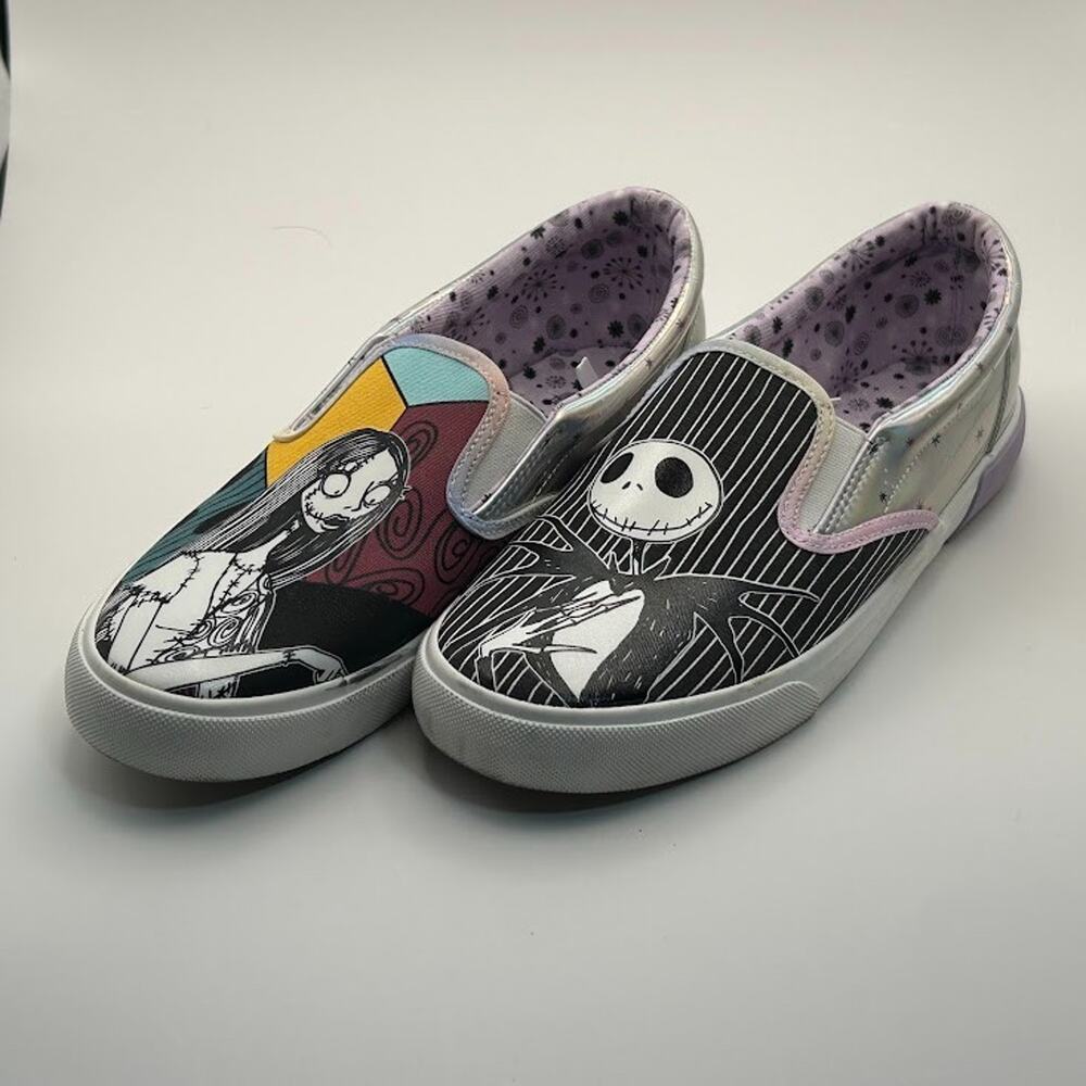 Disney Nightmare Before Christmas Jack Sally Slip On Sneaker Women's 8.5